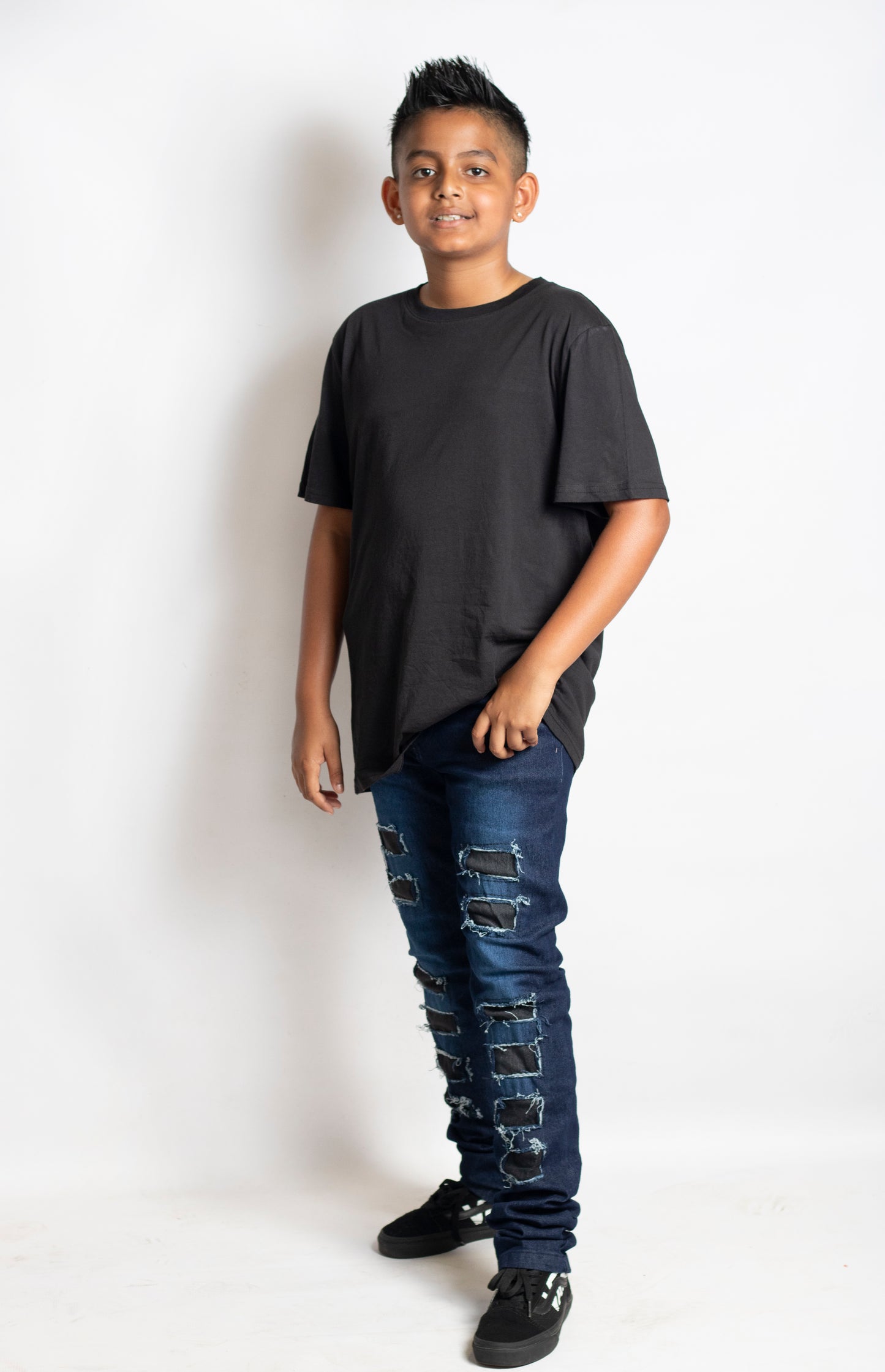 Big Boys 5 Pocket Skinny Fit Jeans with Patch - Indigo (BB107)