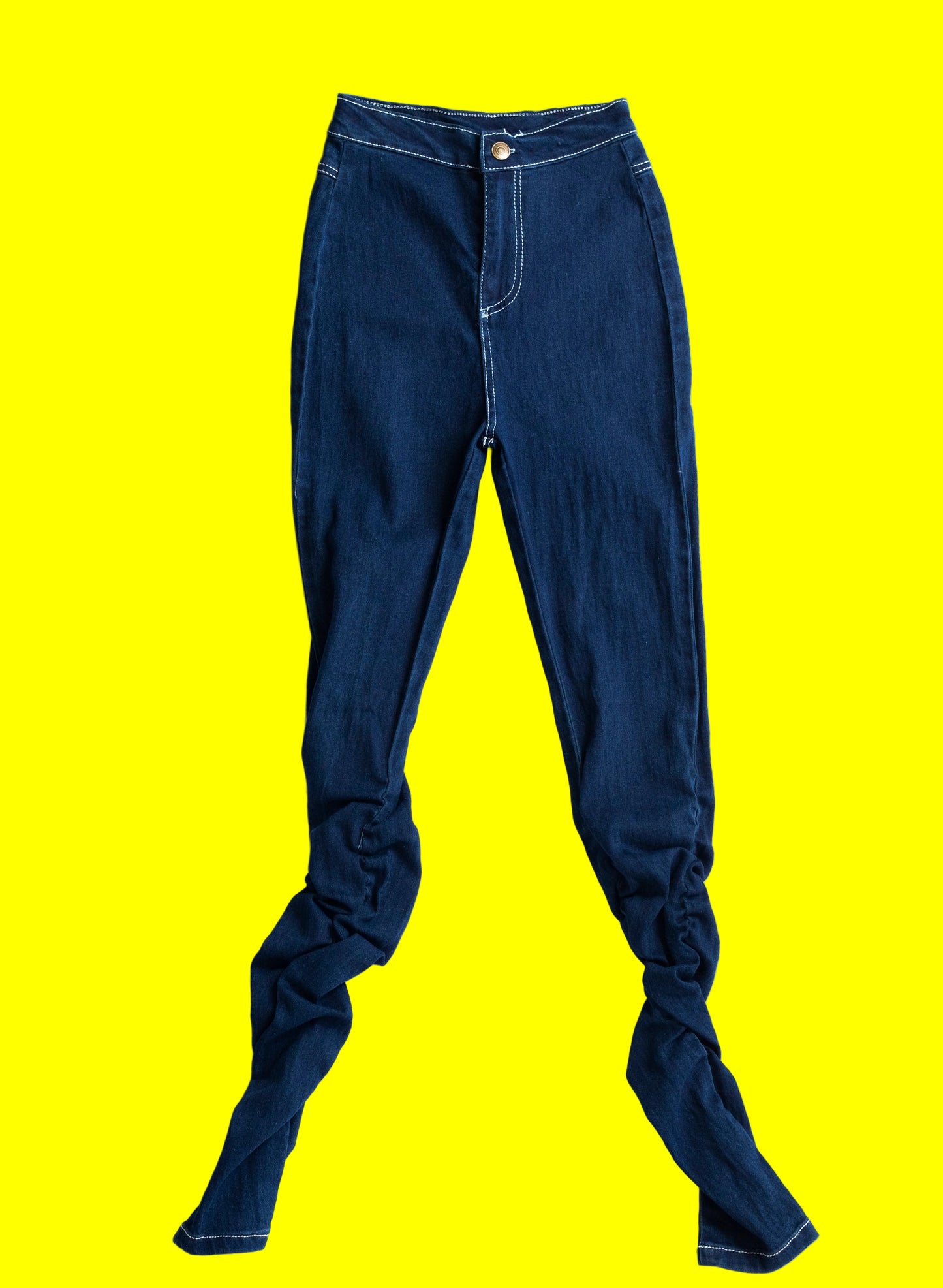 Big Girls 5 Pocket Skinny Jeans with Rouched Bottom - Dark Indigo (DK156) - Original Price R172.50