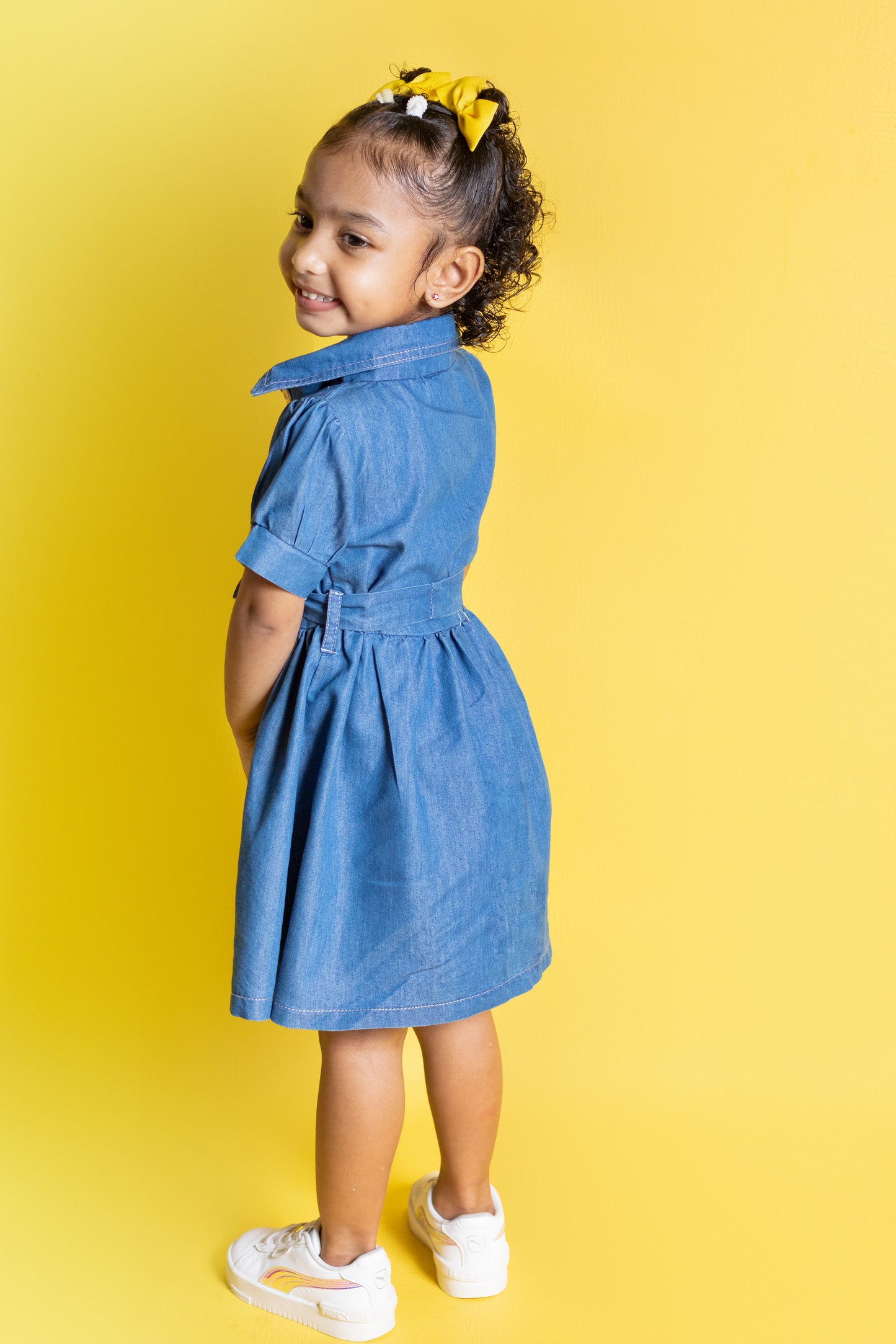 Little Girls Light Denim Dress (DK158)