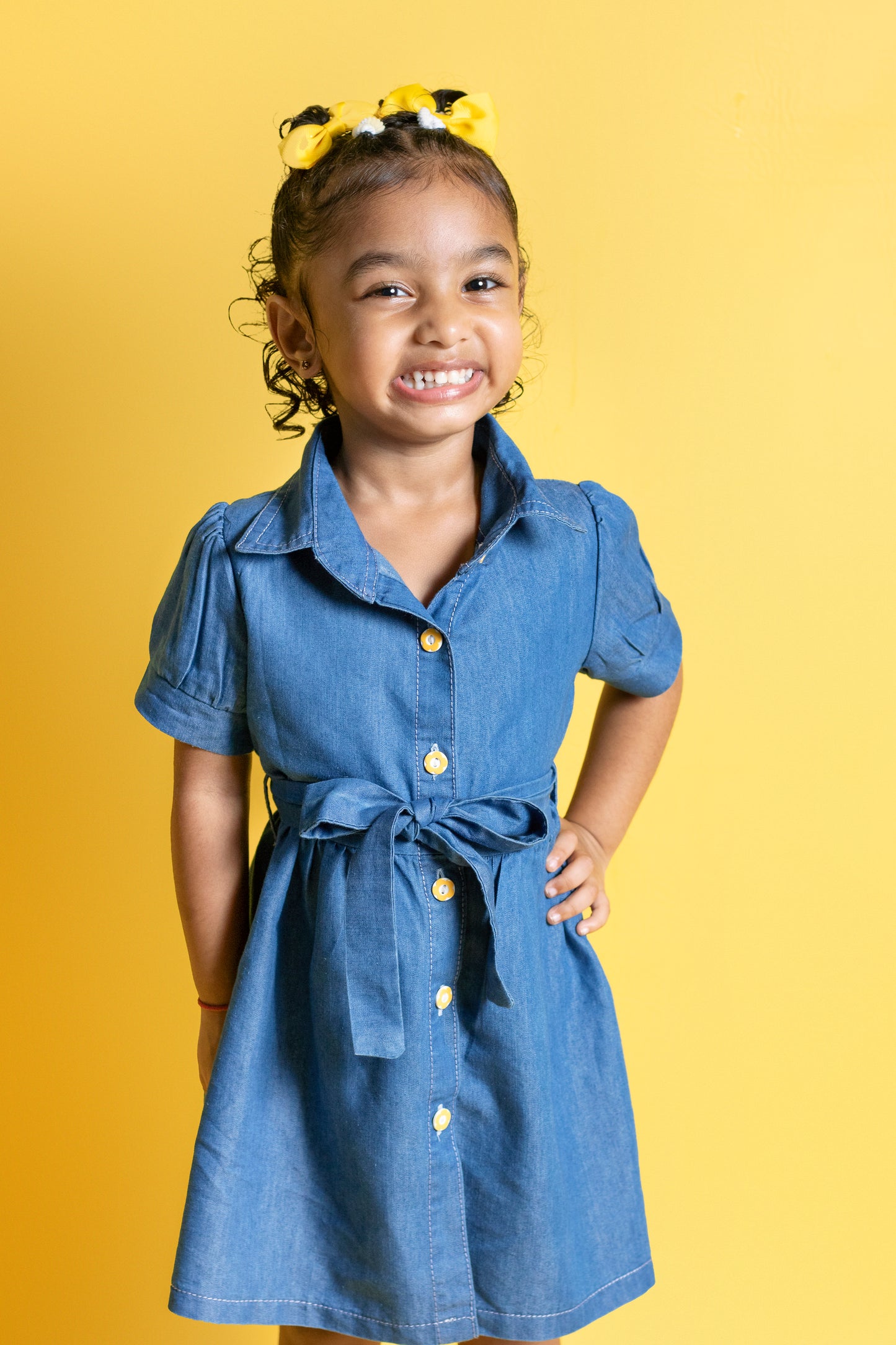 Little Girls Light Denim Dress (DK158)