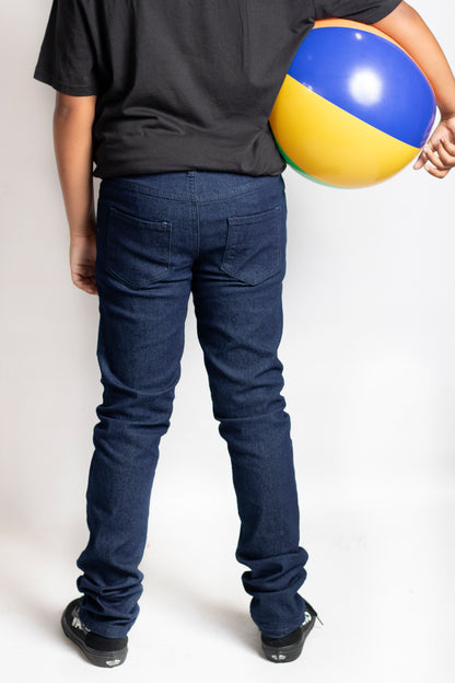 Big Boys 5 Pocket Skinny Fit Jeans with Patch - Indigo (BB107)
