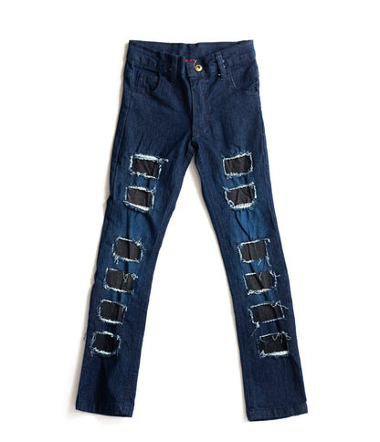 Big Boys 5 Pocket Skinny Fit Jeans with Patch - Indigo (BB107)