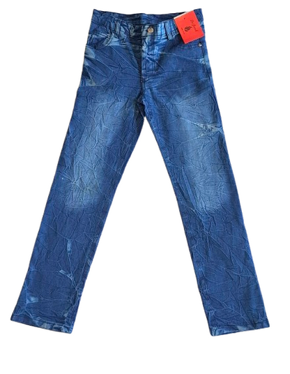 Big Boys 5 Pocket Straight Fit Jeans – Mid Indigo with Crease Detail (BB112 A&B)