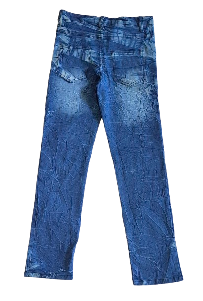 Big Boys 5 Pocket Straight Fit Jeans – Mid Indigo with Crease Detail (BB112 A&B)