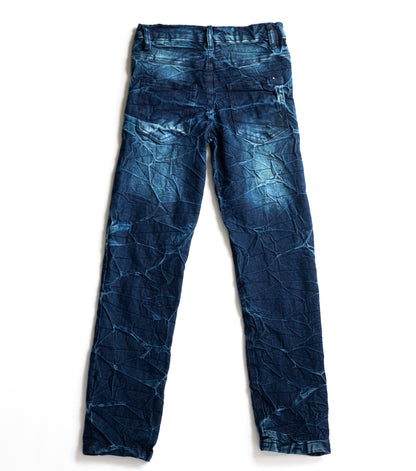 Big Boys 5 Pocket Straight Fit Jeans – Mid Indigo with Crease Detail (BB112 A&B)