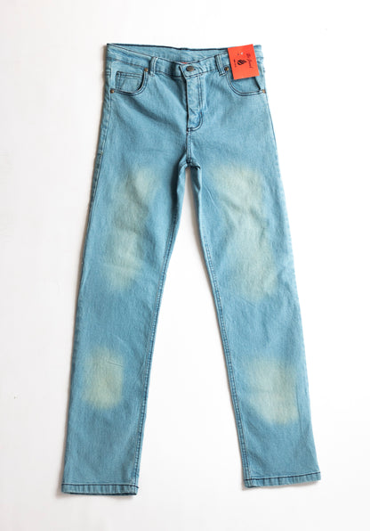 Big Boys 5 Pocket Straight Fit Jeans – Light Blue Wash with Spray (BB113 A&B)