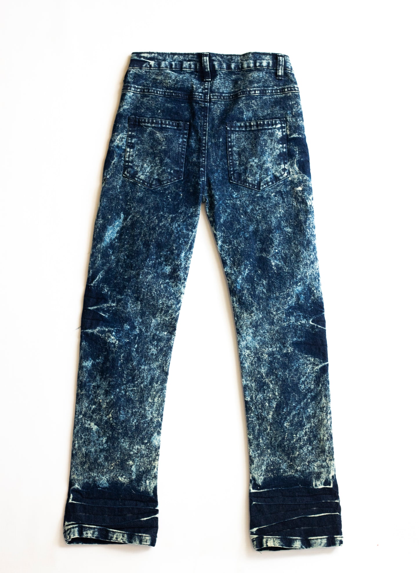 Big Boys 5 Pocket Straight Fit Jeans - Snow with Patches (BB114)