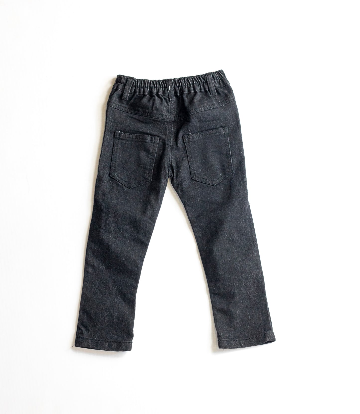 Little Boys 5 Pocket Skinny Fit Jeans with Red Paint Splash - Garment Wash (DK111)