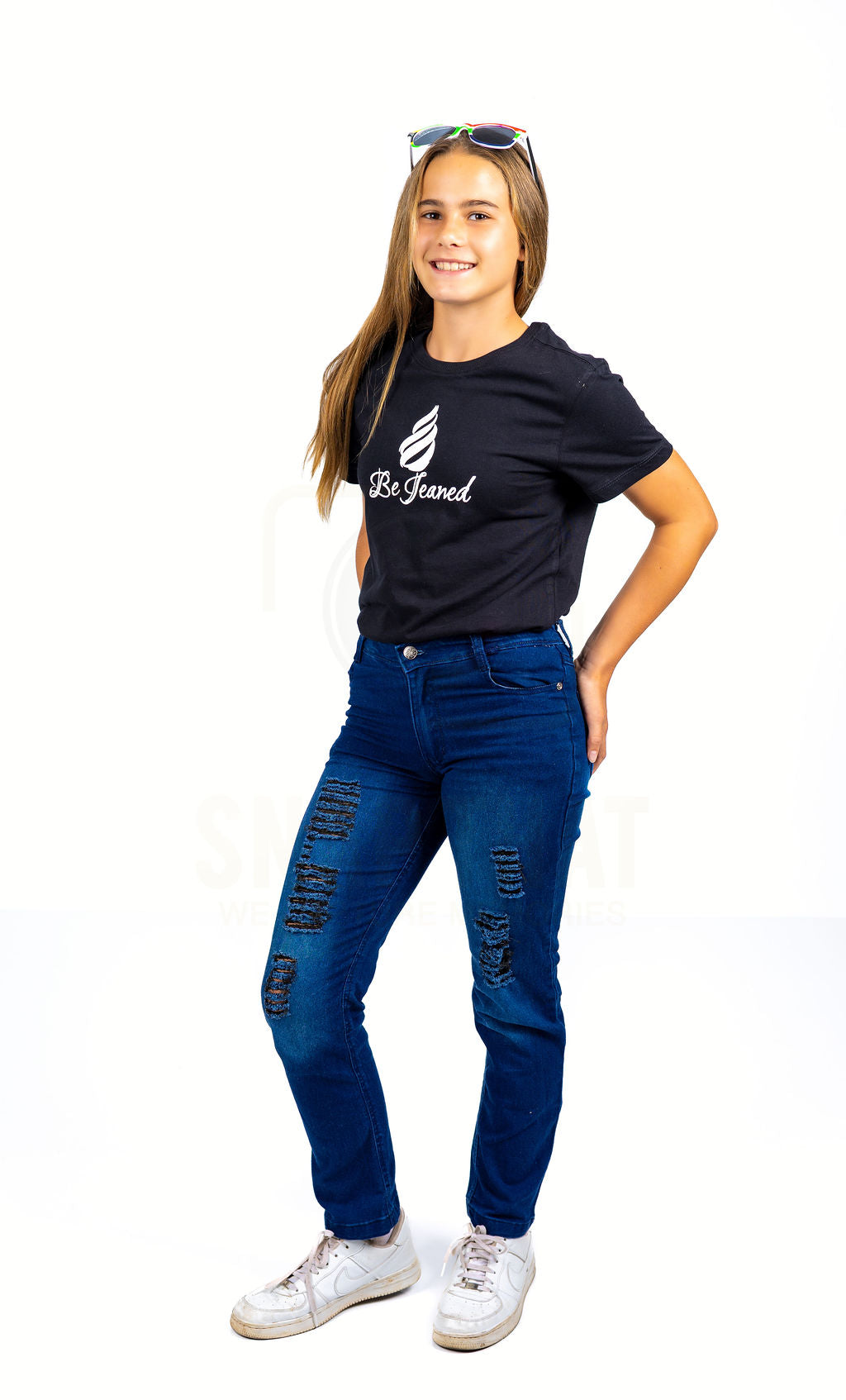 Big Girls 5 Pocket Skinny Fit Jeans With Distressed Detail (DK116) - Original Price R224.45