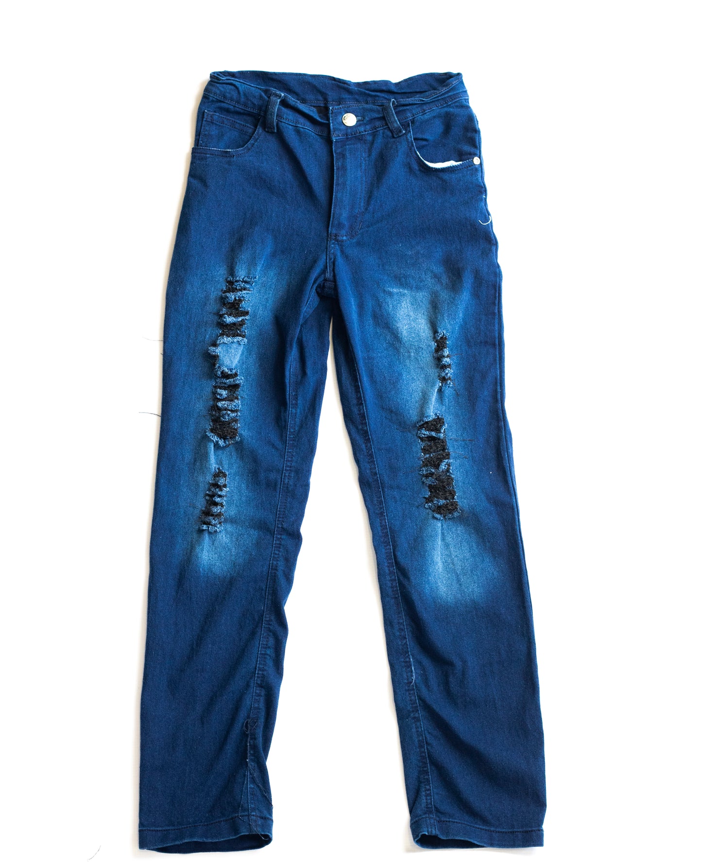 Big Girls 5 Pocket Skinny Fit Jeans With Distressed Detail (DK116)