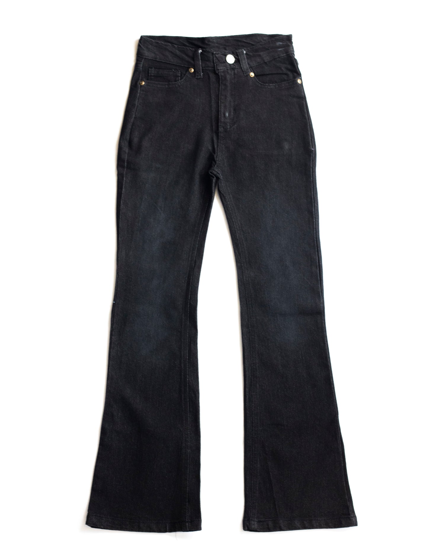 Big Girls 5 Pocket Bootleg Fit Jeans with White Spray - Garment Wash (DK119)