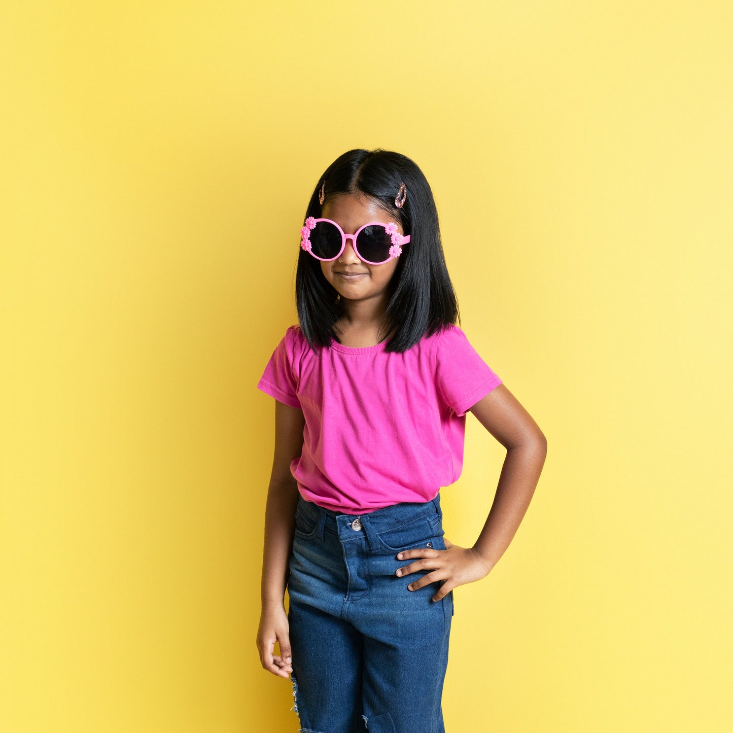 Big Girls 5 Pocket Balloon Fit Jeans with Distressed Detail (DK122)