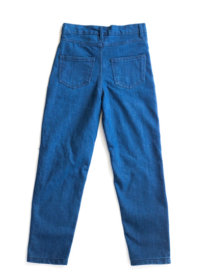 Big Girls 5 Pocket Balloon Fit Jeans with Distressed Detail (DK122)
