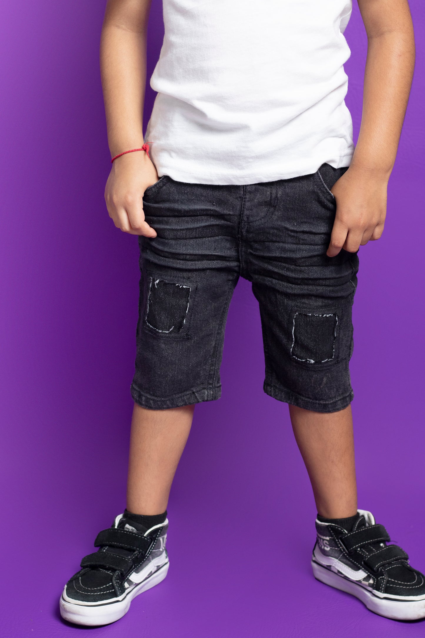 Little Boys Black Denim Shorts (DK126)
