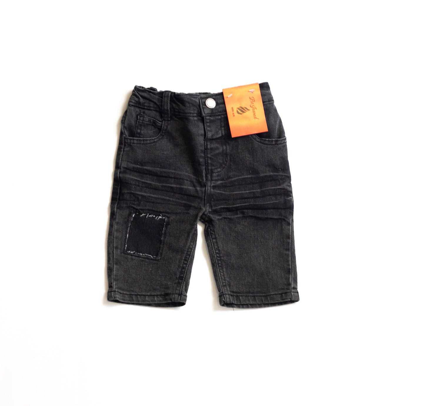 Little Boys Black Denim Shorts (DK126)