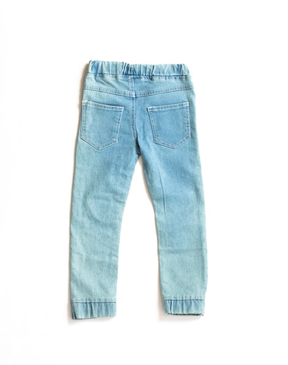 Little Girls 5 Pocket Skinny Jogger with Cuff - Light Enzyme Wash (DK149)