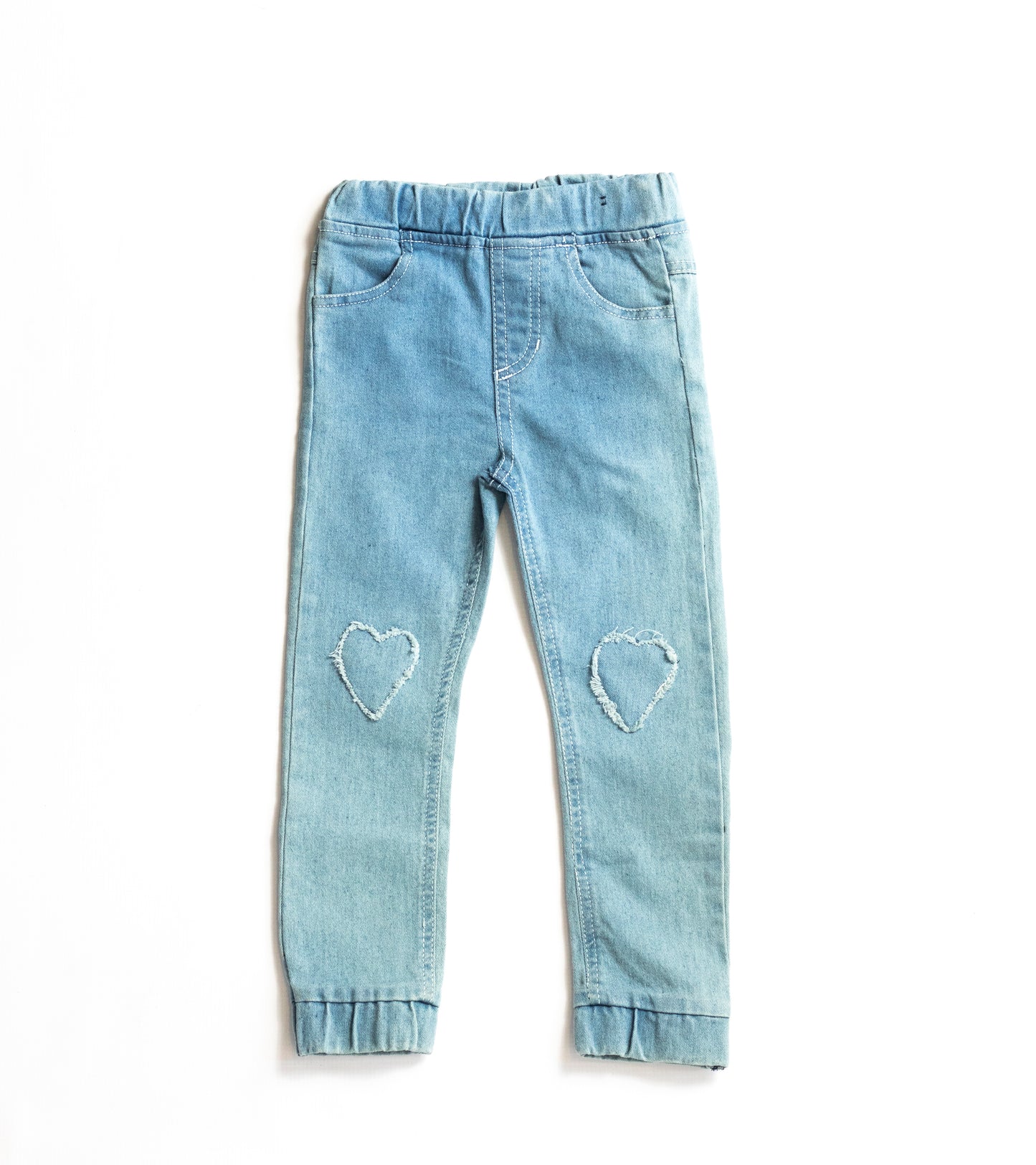Little Girls 5 Pocket Skinny Jogger with Cuff - Light Enzyme Wash (DK149)