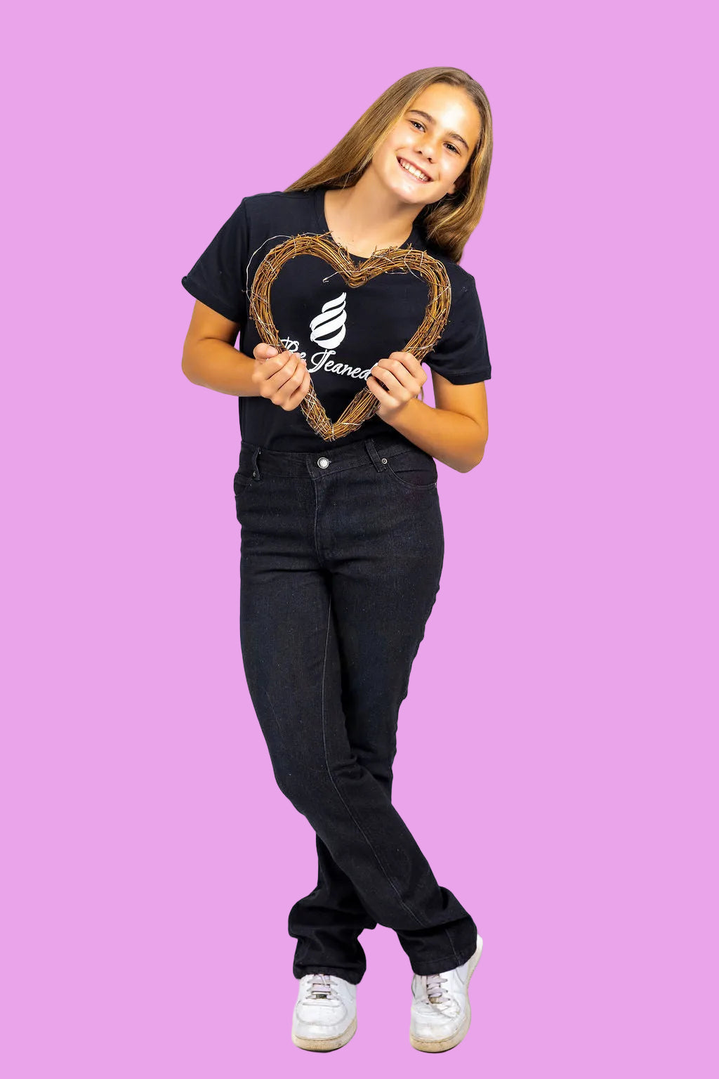 Big Girls 5 Pocket Bootleg Fit Jeans with White Spray - Garment Wash (DK119) - Original Price R228.85