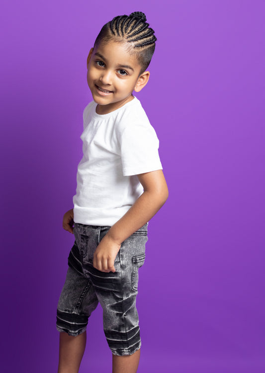 Little Boys 5 Pocket Skinny Fit Denim Shorts (DP154)