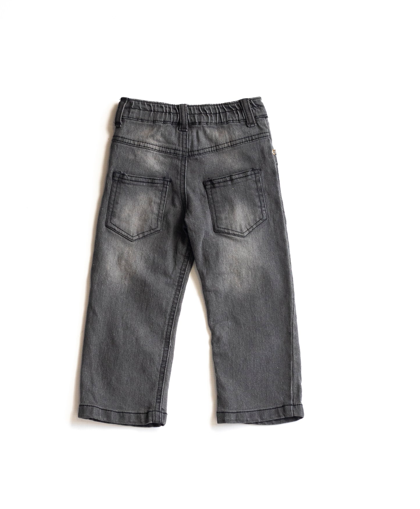 Little Boys 5 Pocket Straight Fit Jeans - Grey Wash with Scratches (PB103)