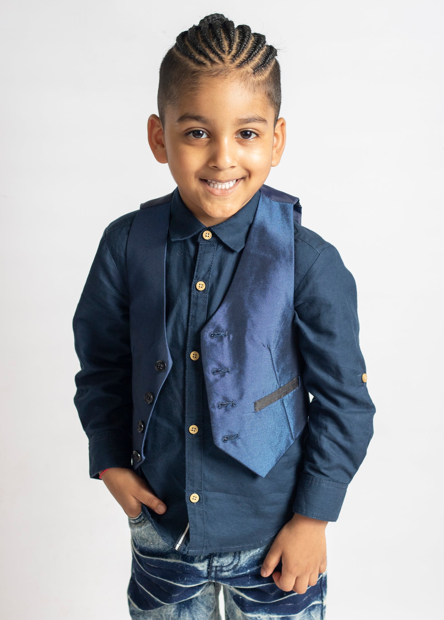 Little Boys 5 Pocket Skinny Fit Jeans - Snow Wash (PB104)