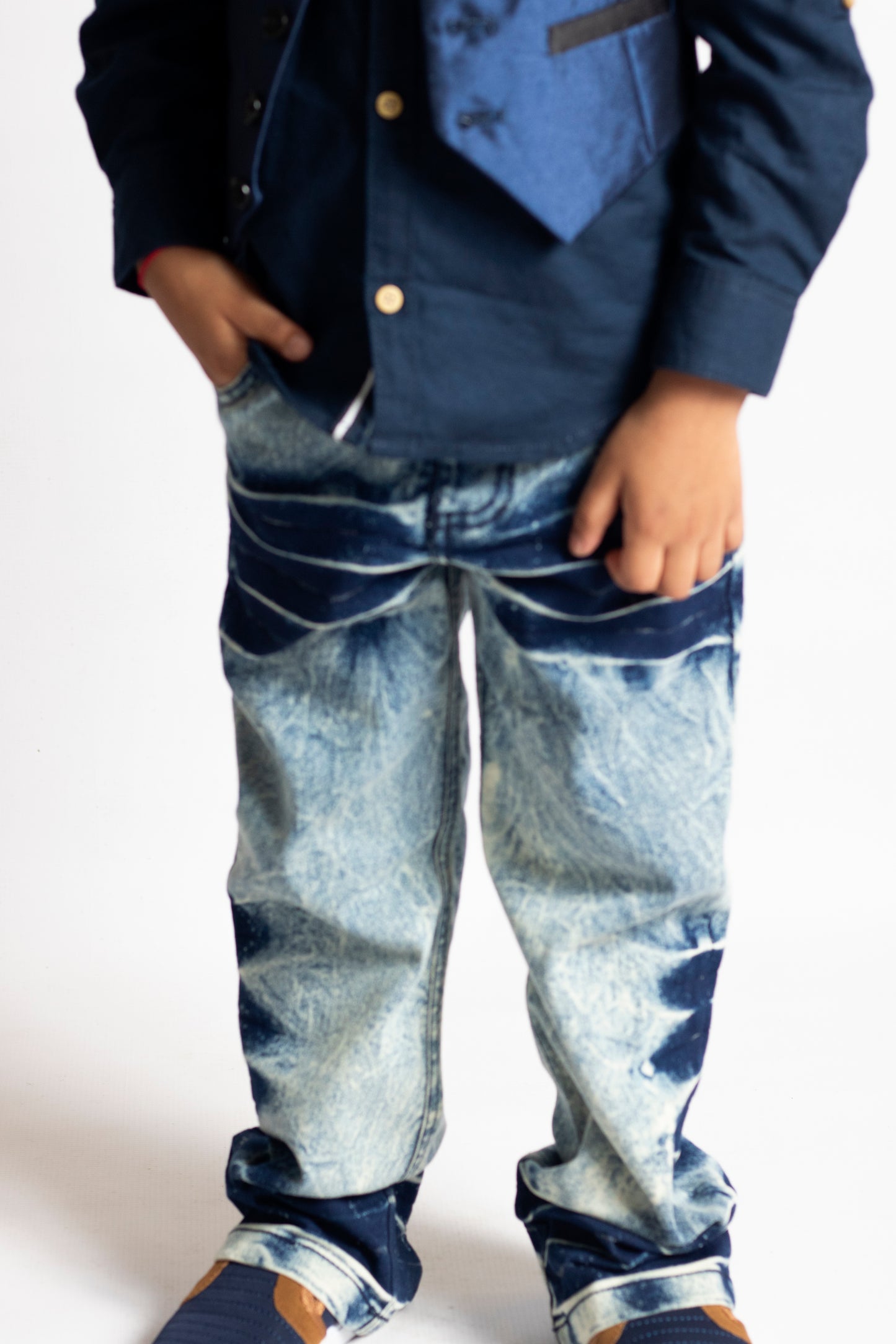 Little Boys 5 Pocket Skinny Fit Jeans - Snow Wash (PB104)