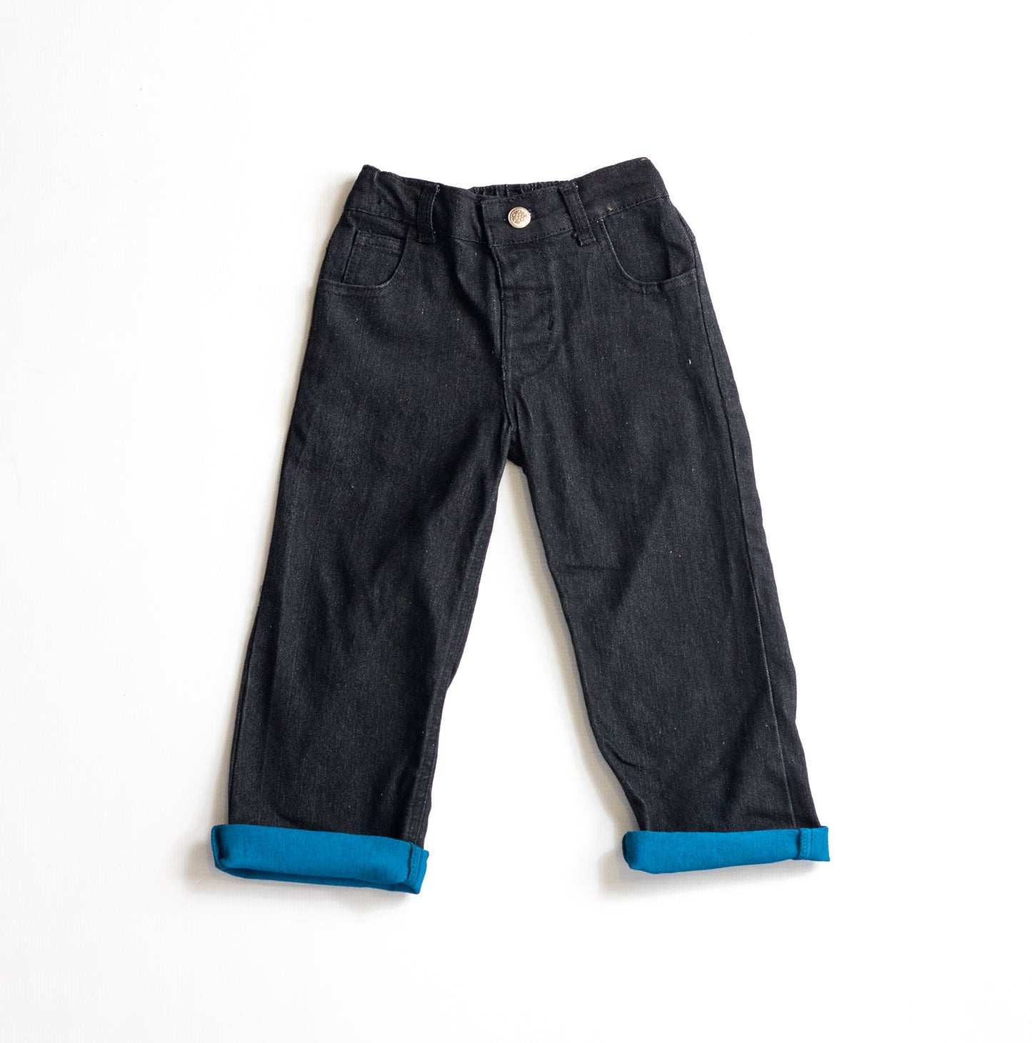Little Boys 5 Pocket Loose Fit Jeans with Blue Paint - Garment Wash (PB105)