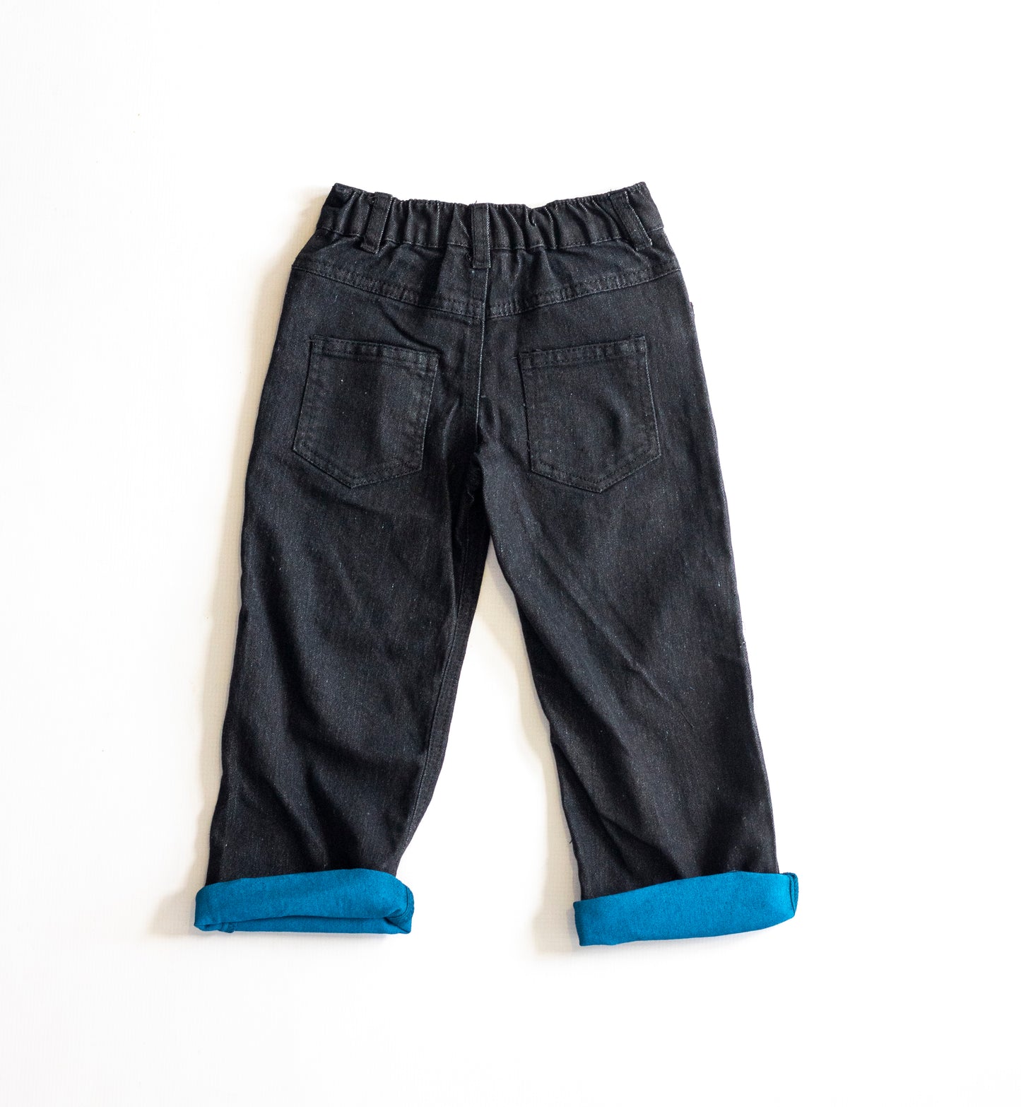 Little Boys 5 Pocket Loose Fit Jeans with Blue Paint - Garment Wash (PB105)
